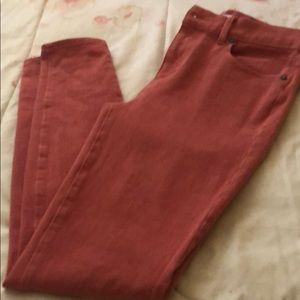 Loft coral performance denim leggings size 2❤️